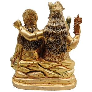 Brass Shiv Parivar Colour Idol Statue 7 Inch Height 3.2 Inch Width 8.5 Inch