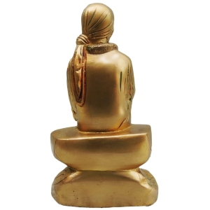 Brass Sai Baba Statue - 5 Inch Width, 4 Inch Depth, 8.5 Inch Height