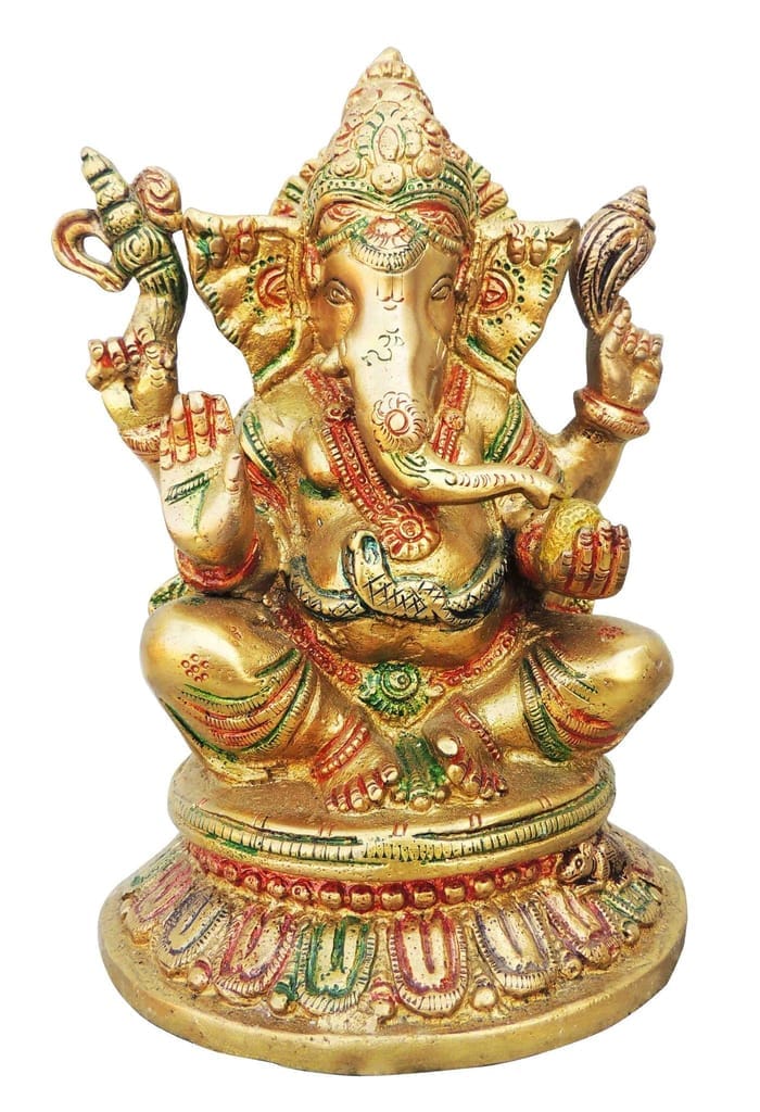 Brass Ganesh ji Statue - 5.5*5*8 Inches (BS497 G) - Image 2