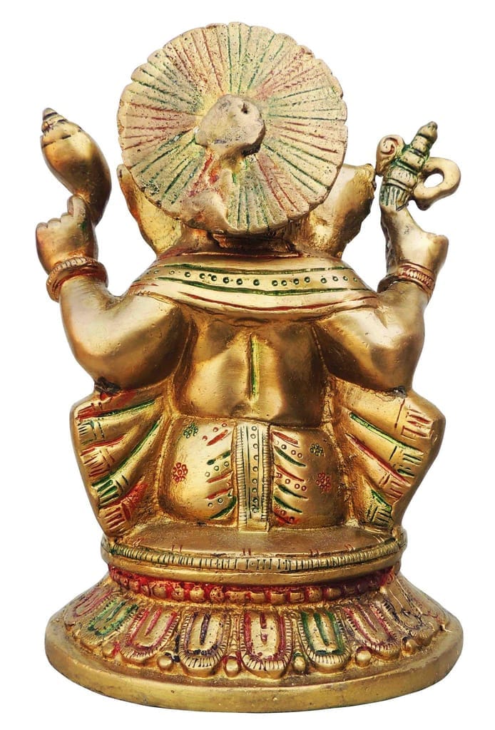 Brass Ganesh ji Statue - 5.5*5*8 Inches (BS497 G) - Image 3
