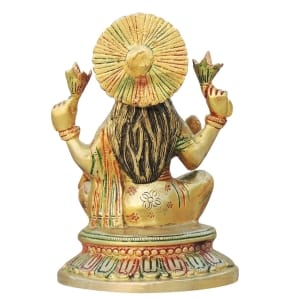Brass Showpiece Laxmi Ji God Idol Statue - 5.4*5.4*8 Inch (BS497 L)