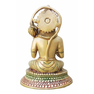 Brass Hanuman Ji Statue - 5.2 Inch Height, 3.3 Inch Width, 1.6 Kg Weight