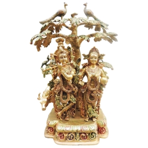 Brass Showpiece Tree Radha Krishna decorative idol