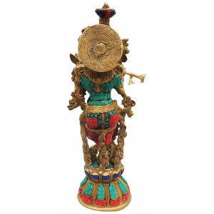 Brass Showpiece Krishna Statue - 6.5*4*18.5 Inch (BS519)