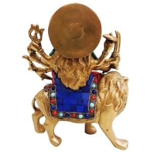 Brass Showpiece Durga Ji God Idol Statue 6.5x3x8 Inch