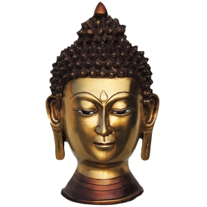 Brass Showpiece Buddha Head Statue antique finish
