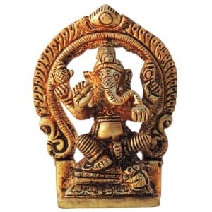 Brass Showpiece Ganesh Ji God Idol Statue - 2.8*1*3.5 Inch (BS596 G)