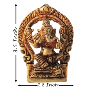 Brass Showpiece Ganesh Ji God Idol Statue - 2.8*1*3.5 Inch (BS596 G)