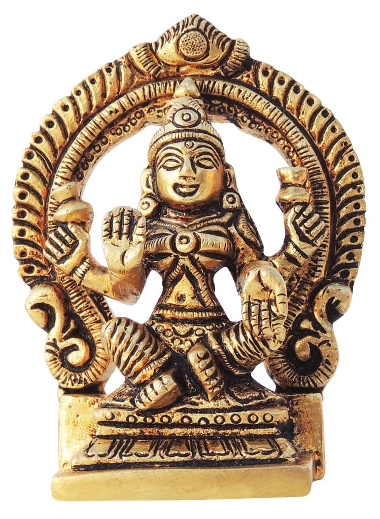 Brass Showpiece Laxmi Ji With Frame God Idol Statue - 2.8*1*3.5 Inch (BS596 L) - Image 2