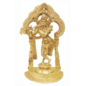 Brass krishna standing darbar SF Yellow-8.5*4.8*14.5 (BS600 A)