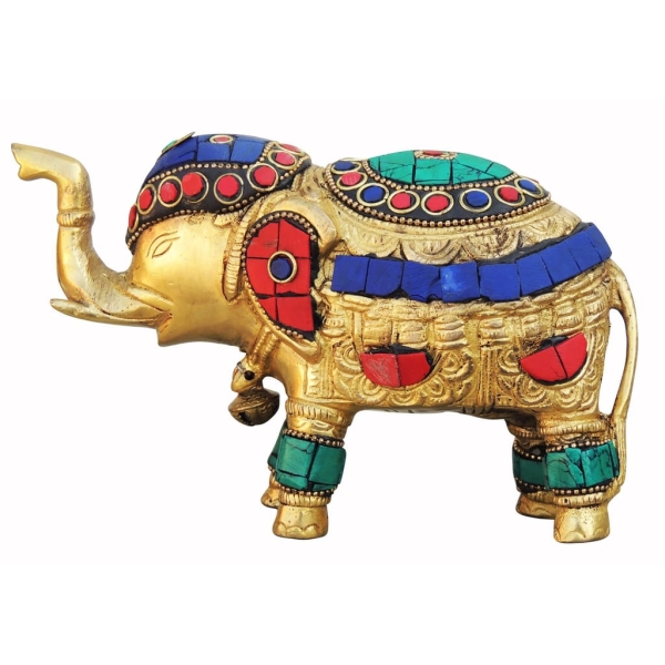 Brass Showpiece Elephant Statue in decorative design