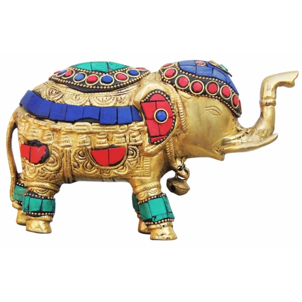 Brass Showpiece Elephant Statue in decorative design