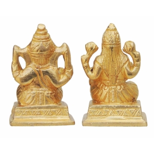 Brass Showpiece Laxmi Ganesh Pair God Idol Statue - 3.5*1.3*2.7 Inch (BS643)