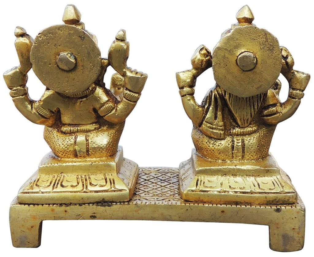 Brass Showpiece Laxmi Ganesh God Idol Statue - 4*1.7*3.5 Inch (BS645 P) - Image 3