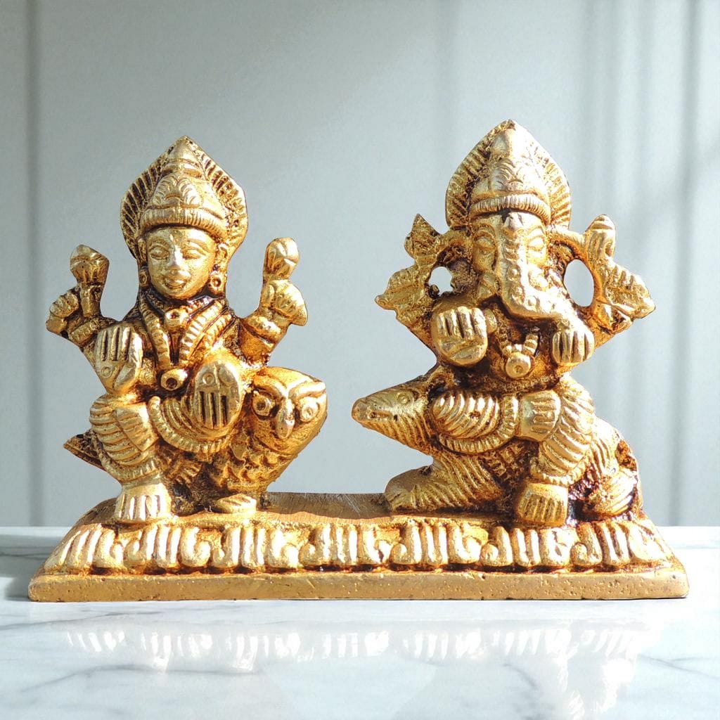 Brass Showpiece Laxmi On Owl God Idol Statue - 3.7*1*2.7 Inch (BS645 Q)