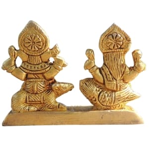 Brass Showpiece Laxmi On Owl God Idol Statue - 3.7*1*2.7 Inch (BS645 Q)