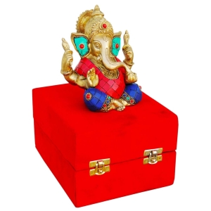 Brass Showpiece Ganesh Ji stone God Idol Statue - 5*3*6 inch (BS656)