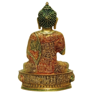 Brass Buddha Big Statue - 8.4 x 5 x 12.5 Inch Brass Idol Sculpture