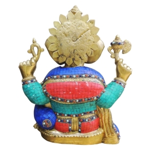 Brass Showpiece Ganesh Ji Statue-14*8*17.7 Inch (BS665)