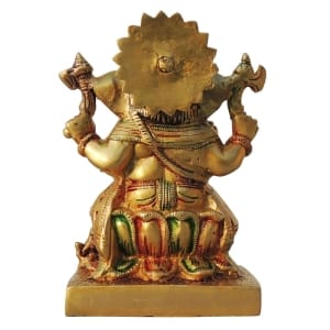 Brass Ganesh Ji God Idol Statue - 5.2 Inch Height, 3.2 Inch Width, 2 Kg Weight