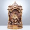 Brass Showpiece Ganesh Ji With Temple God Idol Statue - 9.8*3.6*16.5 Inch (BS678)