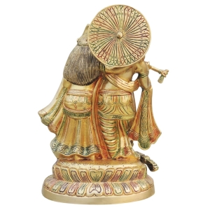 Brass Showpiece Radha Krishna Statue - 8*5.5*11.5 Inch (BS688 B)