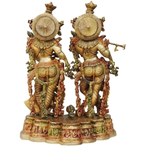 Brass Showpiece Radha Krishna Idol Statue 19x12x27 Inch Handcrafted Decor
