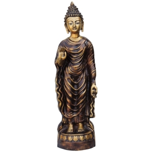 Brass Showpiece Standing Buddha Statue - home decor