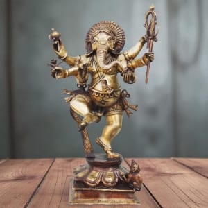 Brass Showpiece Ganesh Ji Statue - 15*10*27 Inch (BS724 B)