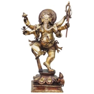 Brass Showpiece Ganesh Ji Statue - 15*10*27 Inch (BS724 B)