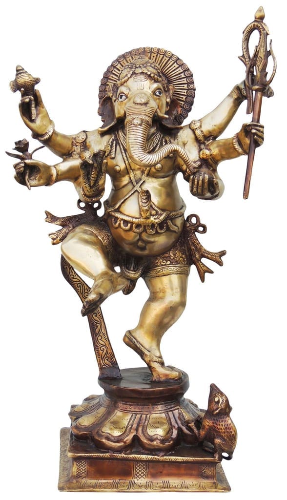 Brass Showpiece Ganesh Ji Statue - 15*10*27 Inch (BS724 B) - Image 2