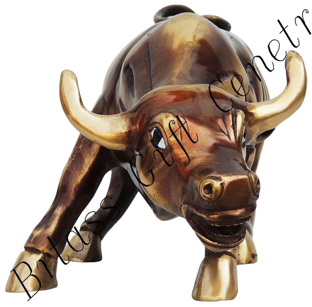 Brass Showpiece Bull Small Statue - decorative home accent