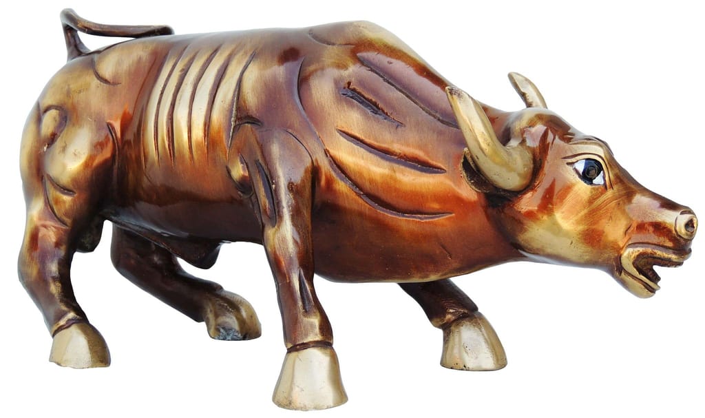 Brass Showpiece Bull Small Statue - decorative home accent