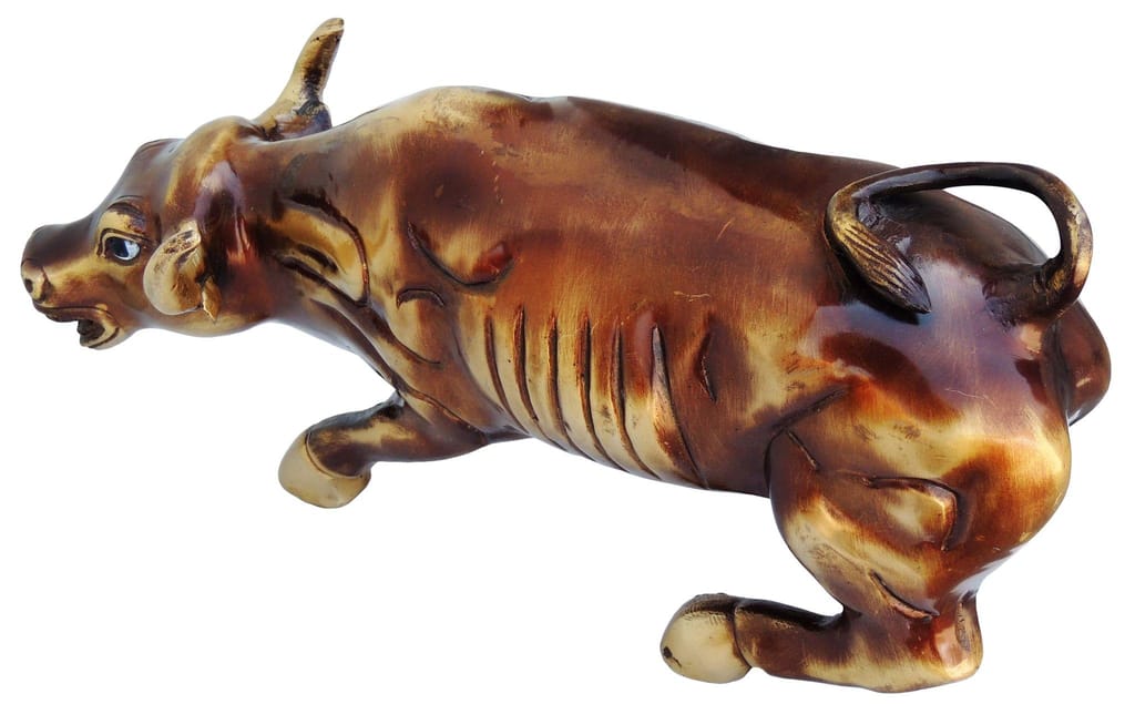 Brass Showpiece Bull Small Statue - decorative home accent