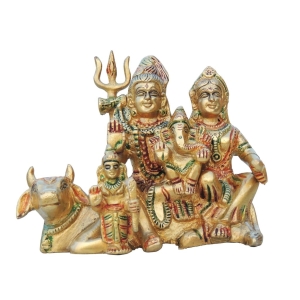 Brass Shiv Parivar Statue - 5 Inch Height, 2.5 Inch Width, 4.5 Inch Depth