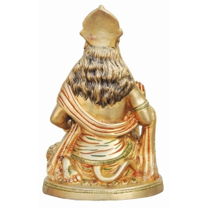 Brass Hanuman Ji Statue - 6.3 Inch Height, 5.6 Inch Width, 9.5 Inch Depth
