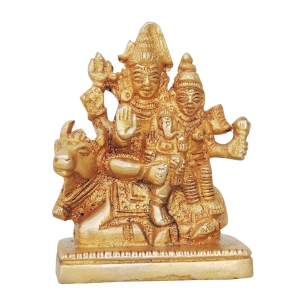 Brass Shiv Parivar Idol Statue 2.5 x 1.5 x 3.5 Inch Handmade Sculpture