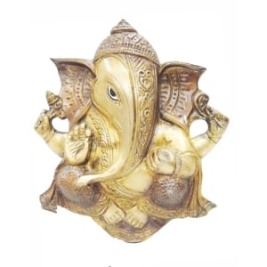 Brass Showpiece Wall Haning Ganesh Ji Statue - 7.5*1.5*8.5 Inch (BS794 A)