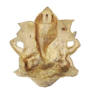 Brass Wall Hanging Ganesh Statue With Stone Finish - 8.8 Inch Height