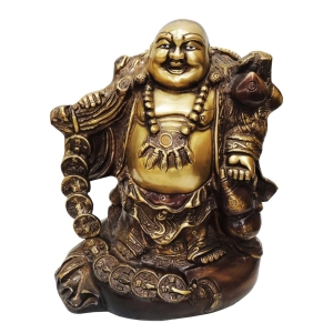 Brass Showpiece Laughing Budha Antique Statue home decor