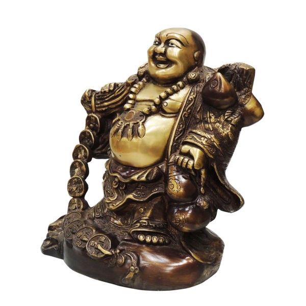 Brass Showpiece Laughing Budha Antique Statue home decor