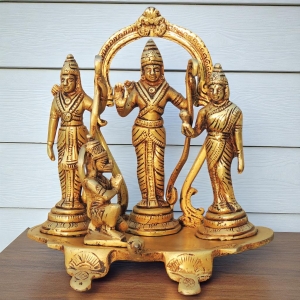 Brass Ram Darbar statue, 6.5x5x7 inches