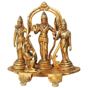 Brass Ram Darbar Statue - 6.5 Inch Height, 5 Inch Width, 7 Inch Length