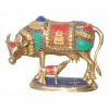 Brass Showpiece Cow with Calf decorative statue