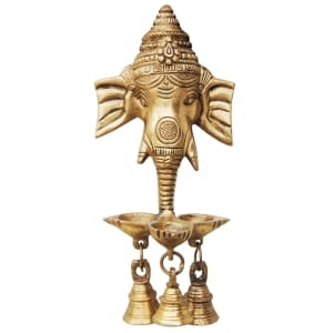 Brass Showpiece Wall Haning Ganesh Ji With Bell - 4.5*3.5*10 Inch (BS822 A)
