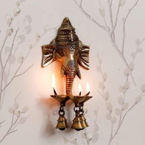 Brass Showpiece Wall Haning Ganesh Ji With Bell - 4.5*3.5*10 Inch (BS822 A)