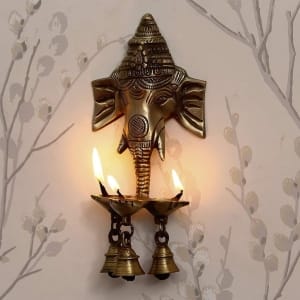 Brass Showpiece Wall Haning Ganesh Ji With Bell - 4.5*3.5*10 Inch (BS822 A)