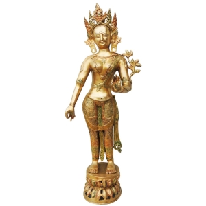 Brass Showpiece Tara Devi Colour Statue - decorative item