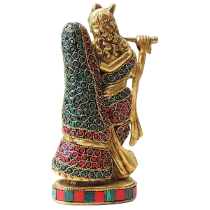 Brass Showpiece Radha Krishna God Idol Statue - 4.2*2*8.2 Inch ( BS836 A)