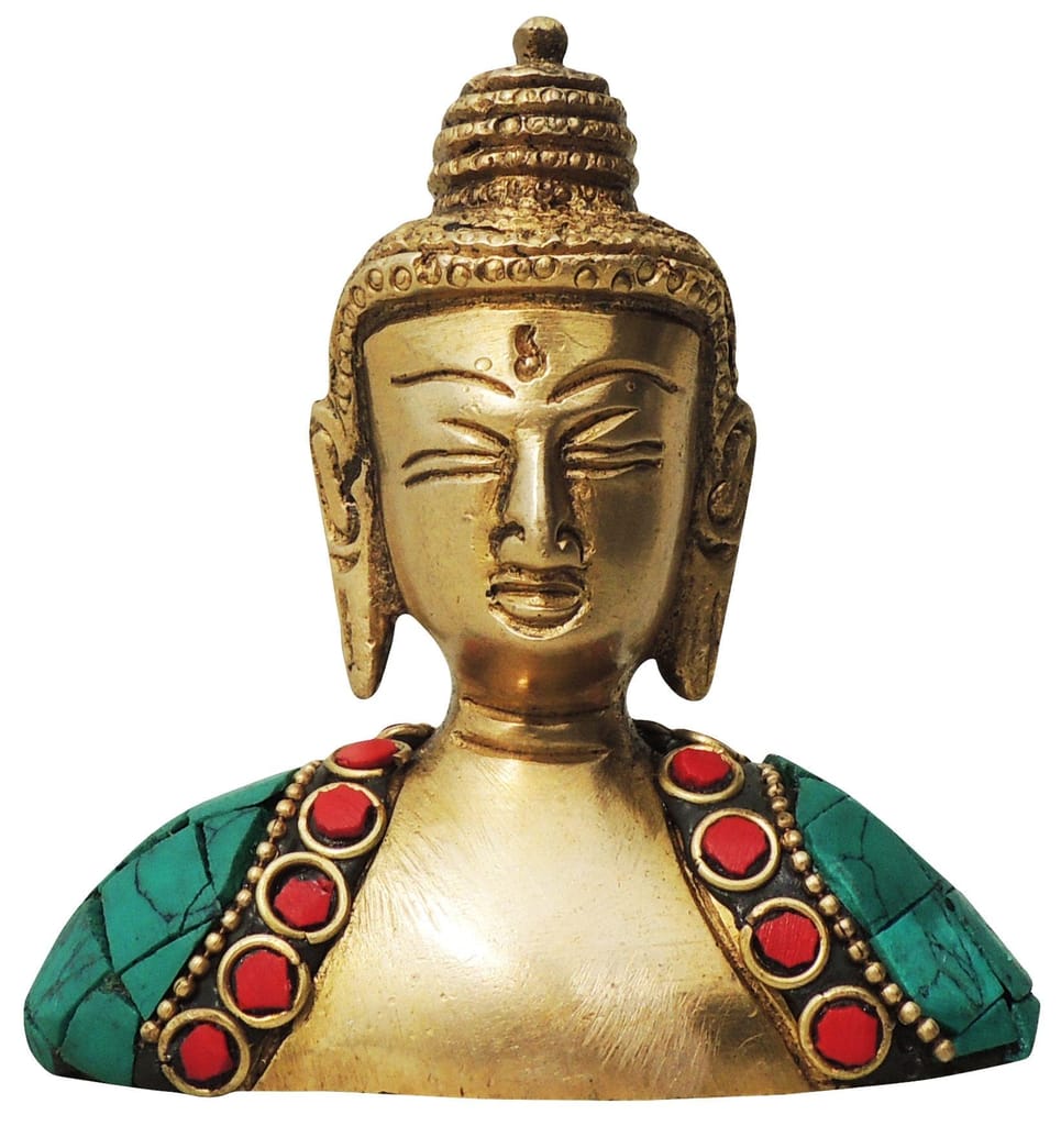 Brass Showpiece Buddha Face Statue - decorative home accent